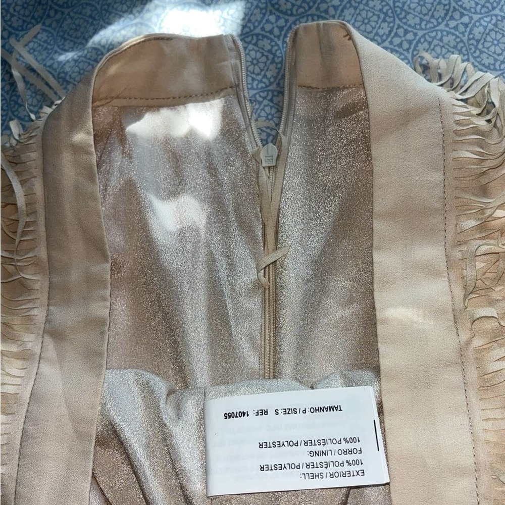 Tahari Beige Fringe Jacket